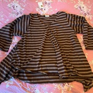 Krista Larson Heather STJ (Striped Cotton Jersey) Billowy Shirt - NWT - OS